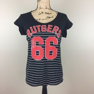 PINK Victoria’s Secret Rutgers Spell Out Game Day Tee, Small